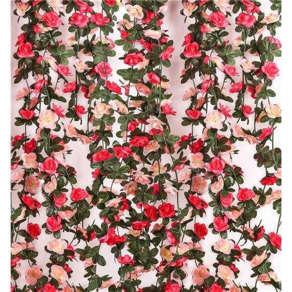 5 Pack 41 FT Fake Rose Vine Flowers Plants Artificial Flower Hanging Rose Ivy - Picture 6 of 6